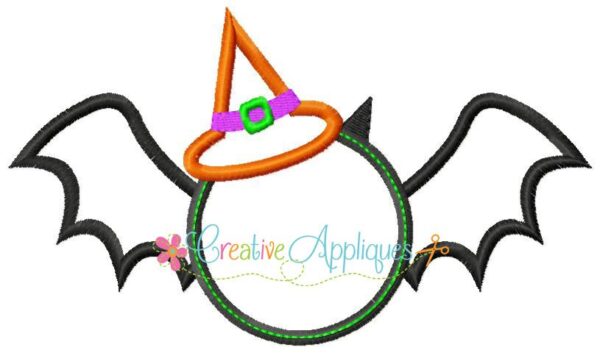 Witch Bat Monogram Applique - Image 2