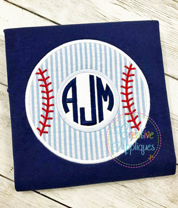 Baseball Softball Monogram Applique