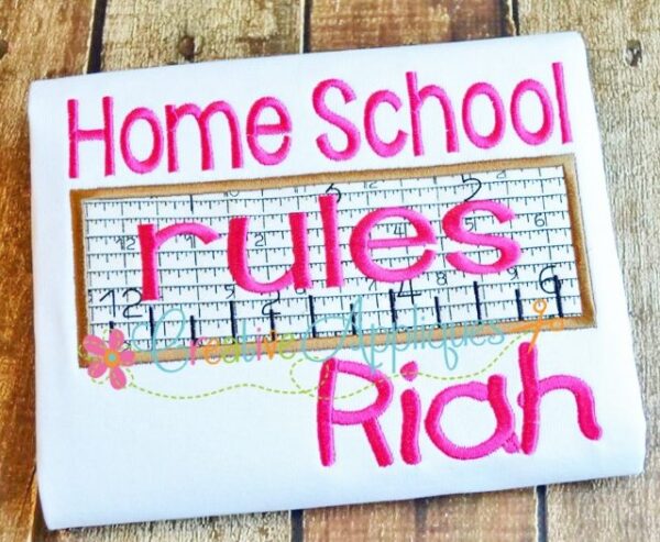 Home School Rules Applique