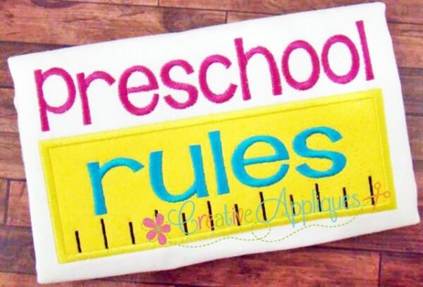 Preschool Rules Applique