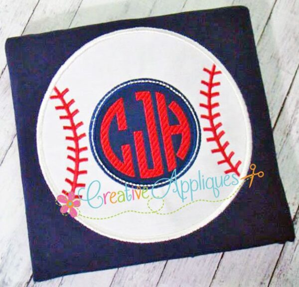 Baseball Softball Monogram Applique - Image 3