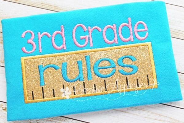 3rd Third Grade Rules Applique