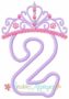 Princess Crown Birthday Number 2 Applique - Creative Appliques