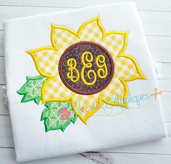 Sunflower Monogram Applique