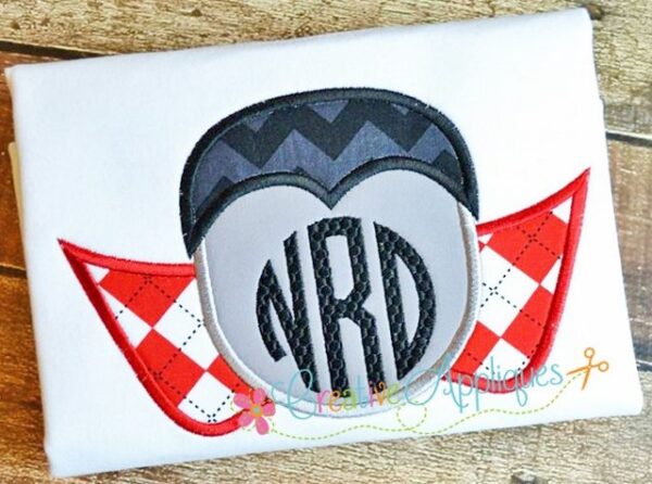 Dracula Vampire Monogram Applique