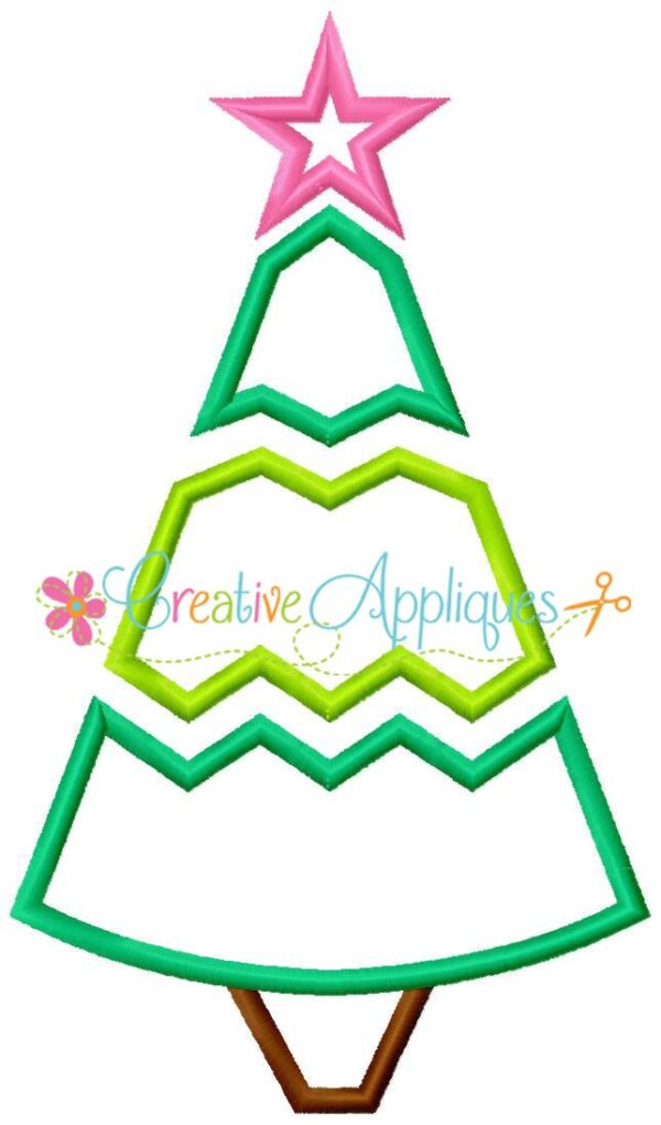 Chevron Christmas Tree Applique - Image 3