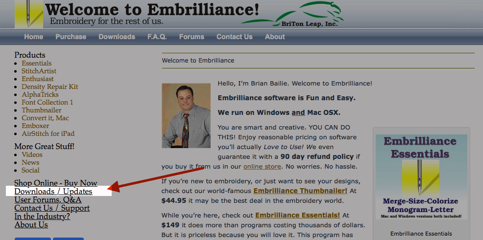 embrilliance essentials manual for mac