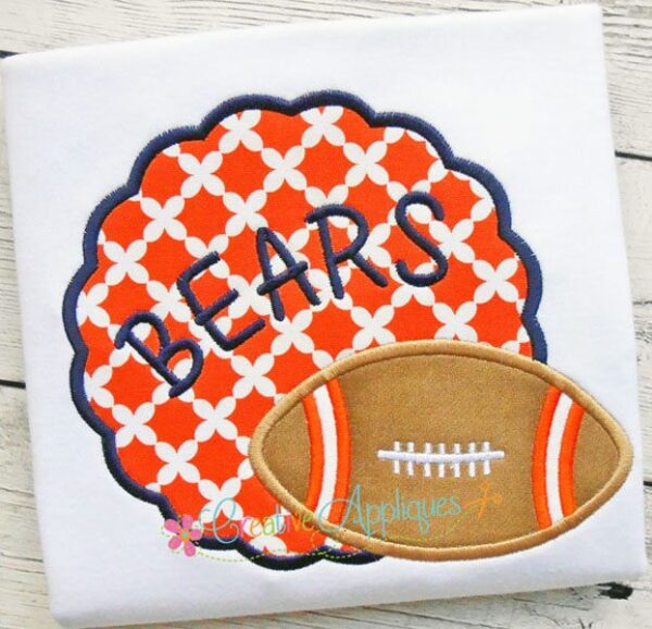 Football Scallop Applique