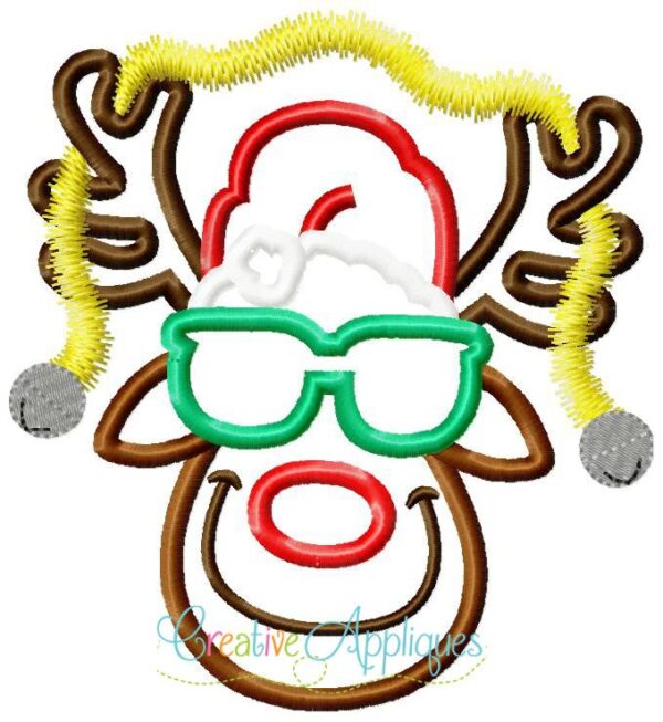 Reindeer with Sunglasses Applique - Image 2