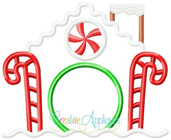 Gingerbread House Monogram Applique - Image 2