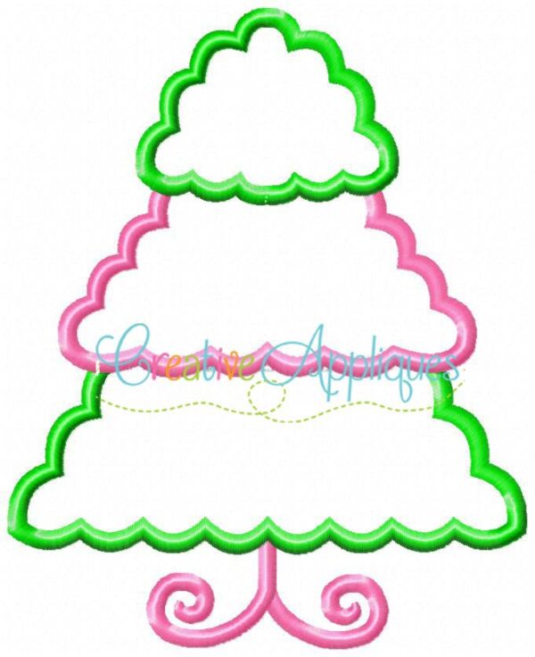 Scallop Christmas Tree Applique - Image 2