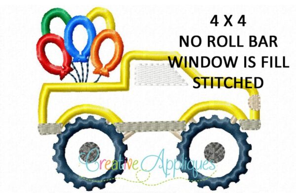 Monster Truck Balloons Applique - Image 3