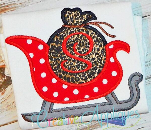 Sleigh Monogram Applique