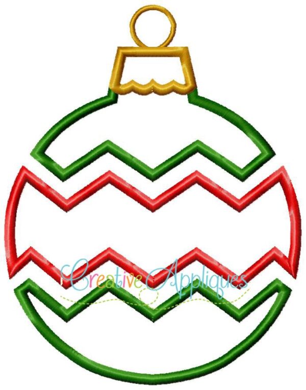 Chevron Christmas Ornament Applique - Image 2