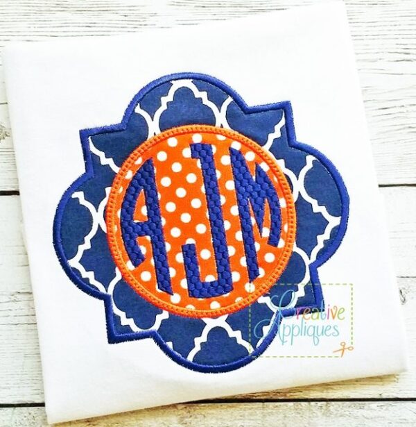 Quatrefoil Monogram Frame Applique