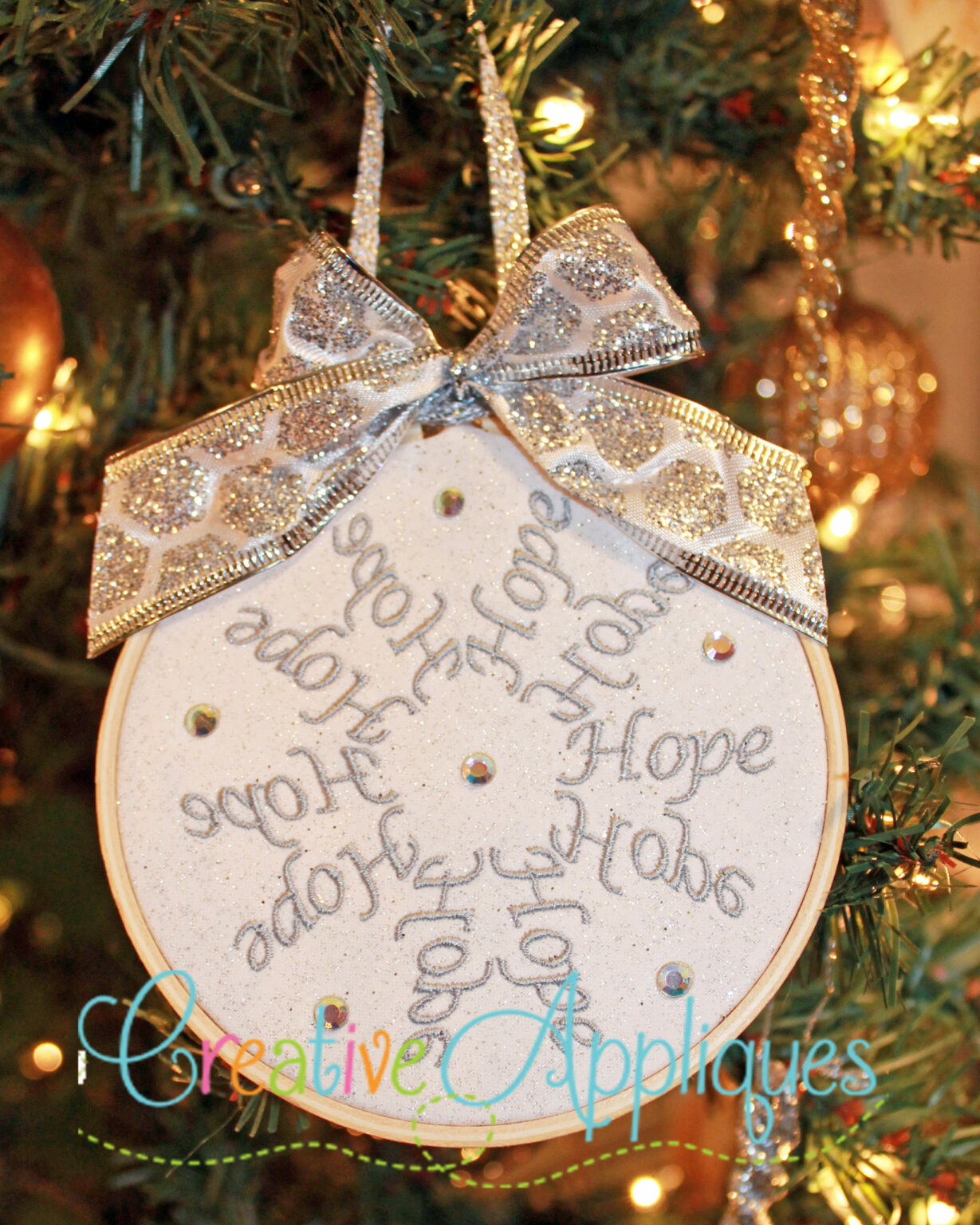 Hope Embroidery Ornament - Creative Appliques