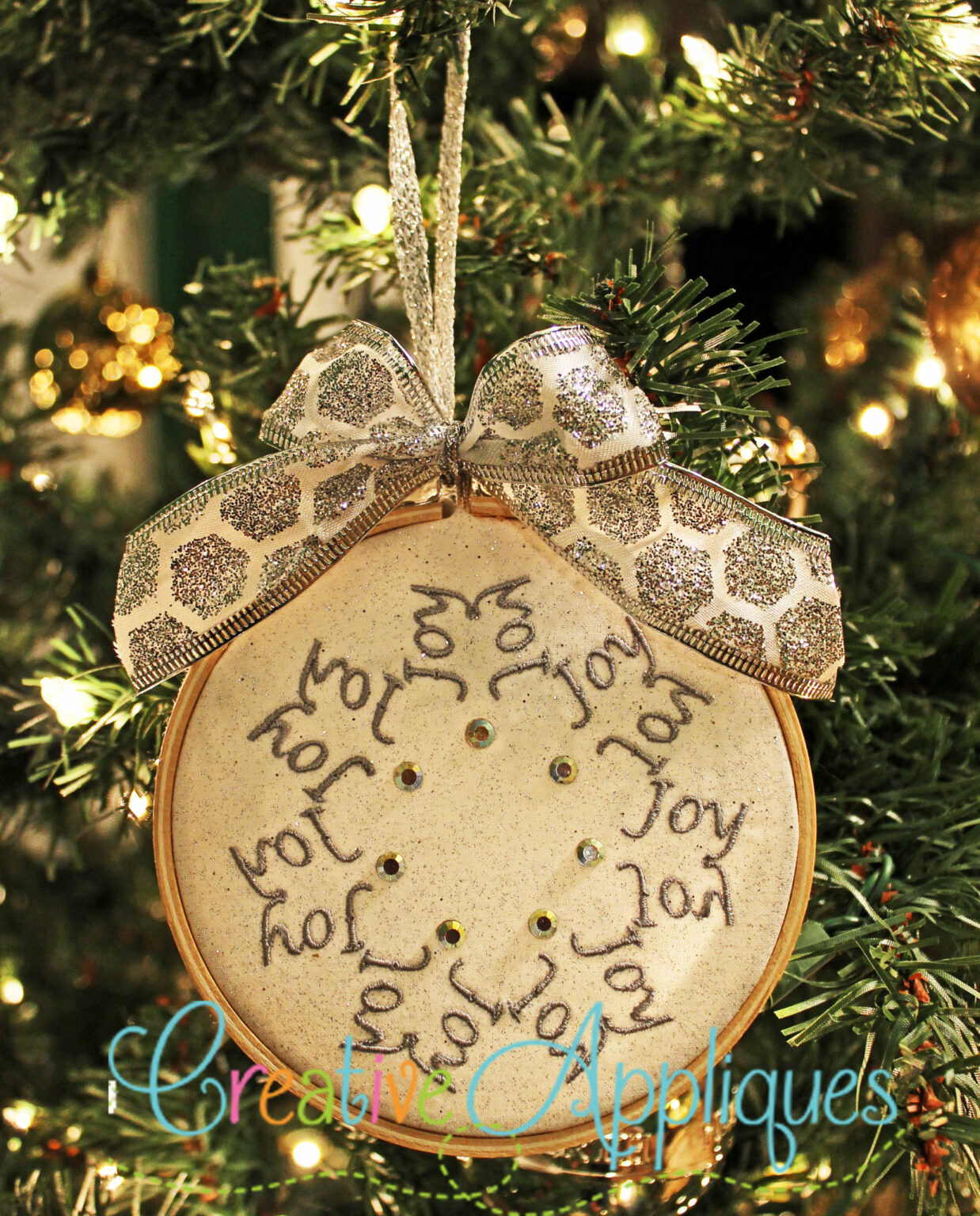 Joy Embroidery Ornament - Creative Appliques