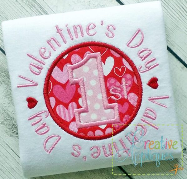 1st First Valentine's Day Applique - Image 2