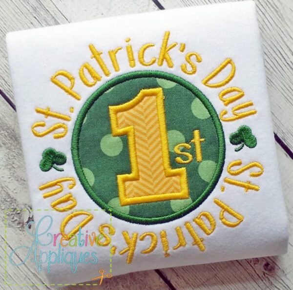 1st First St Patrick's Day Applique