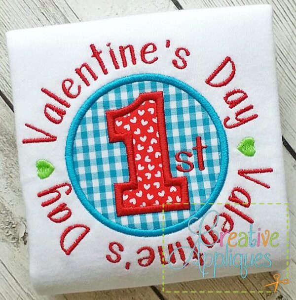 1st First Valentine's Day Applique