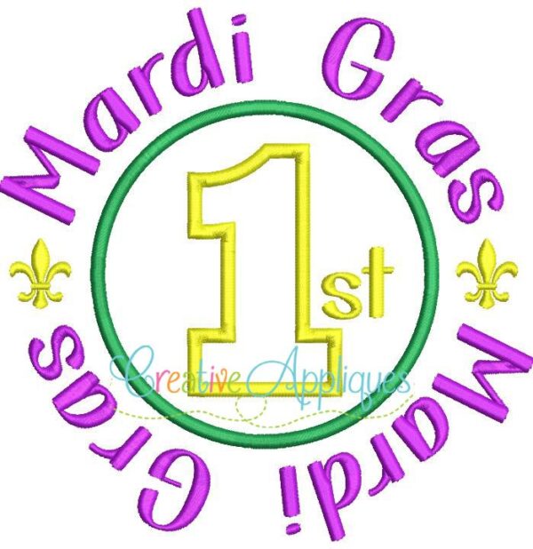 1st First Mardi Gras Applique - Image 2