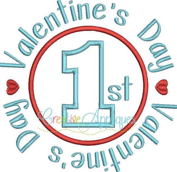 1st First Valentine's Day Applique - Image 3