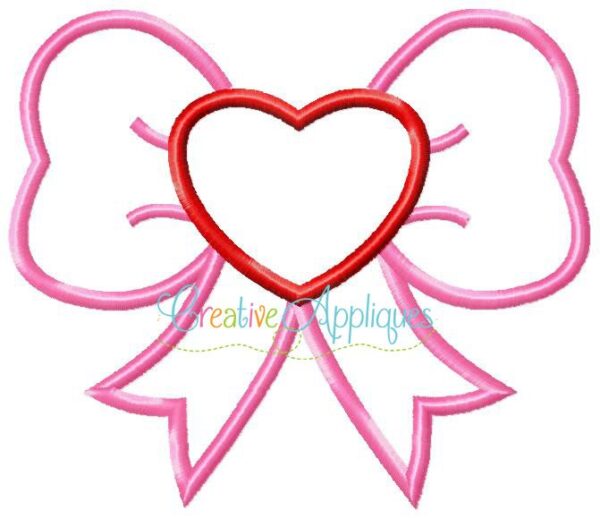 Bow with Heart Applique - Image 2