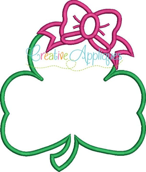 Clover Shamrock Bow Applique - Image 2