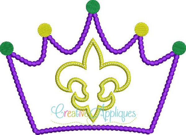 Mardi Gras Fleur De Lis Crown Applique - Image 2