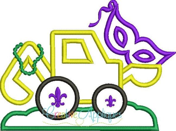 Mardi Gras Digger Backhoe Applique - Image 2