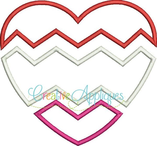 Heart Chevron Valentine Applique - Image 2