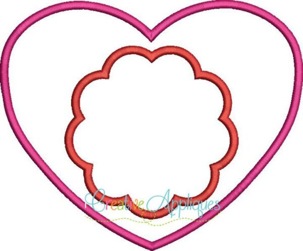 Heart Monogram Scallop Applique - Image 2