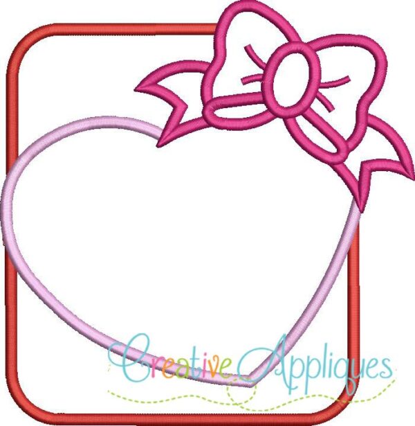 Heart Square Bow Applique - Image 2