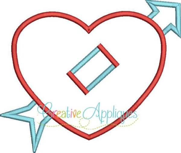 Heart with Arrow Valentine Applique - Image 2