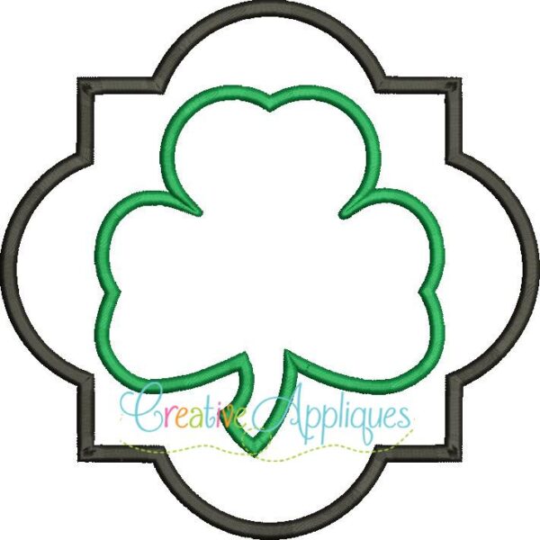 Quatrefoil Clover Frame Applique - Image 3