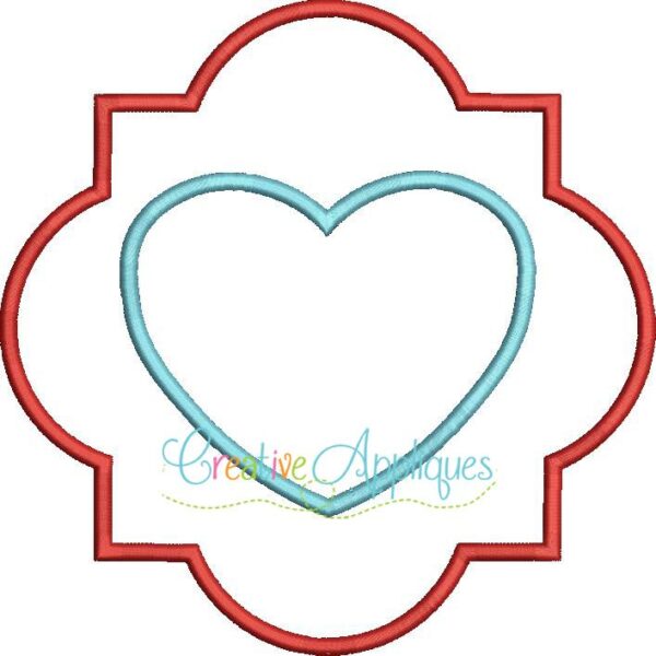 Quatrefoil Heart Frame Applique - Image 2