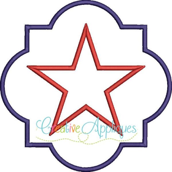 Quatrefoil Star Frame Applique - Image 2