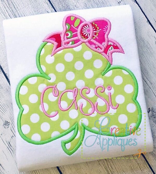 Clover Shamrock Bow Applique