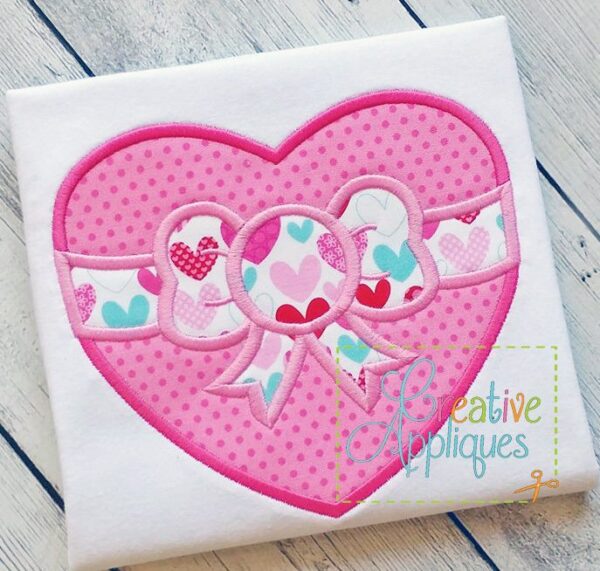 Heart with Bow Applique