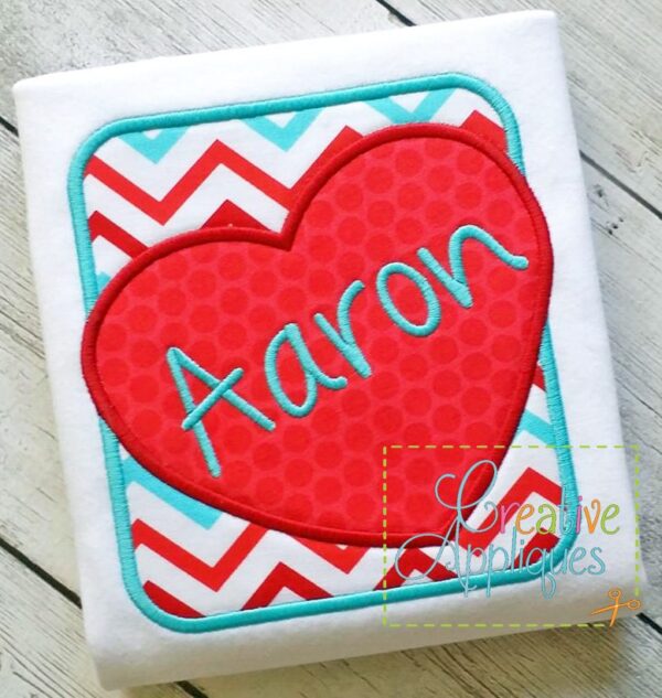 Heart Square Box Applique