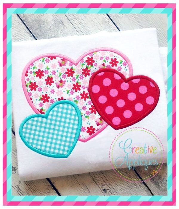 Heart Trio Valentine Applique and Feltie Set - Image 2