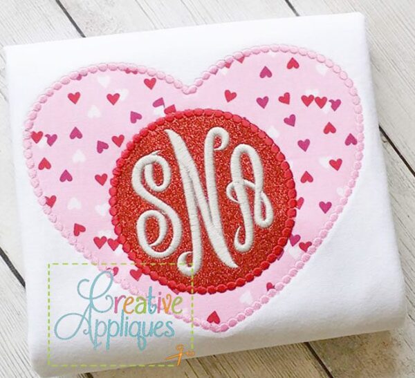 Heart  Monogram Dot Applique