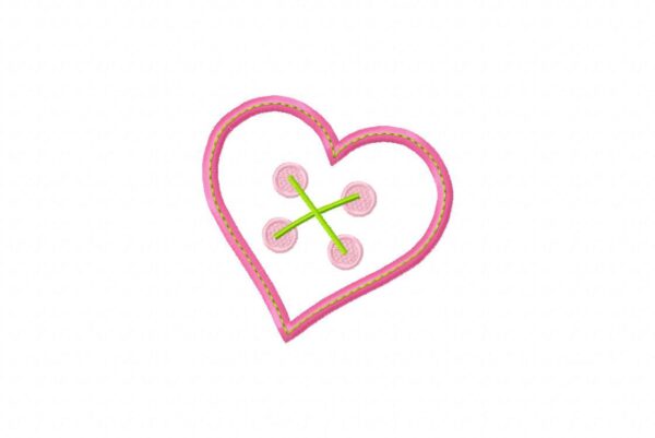 Heart Button Applique