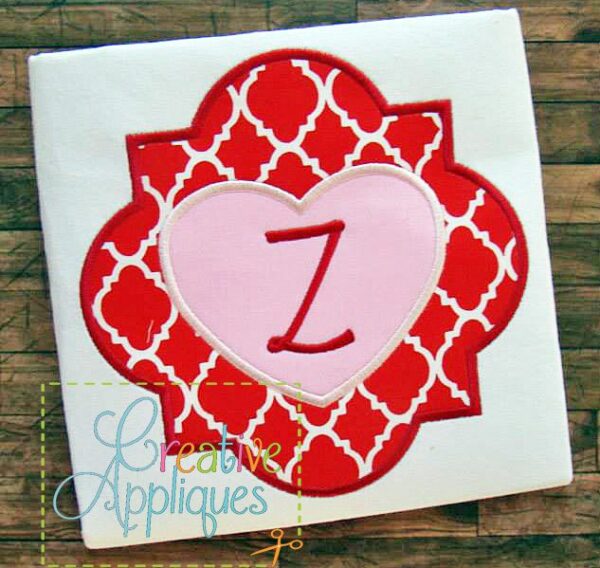 Quatrefoil Heart Frame Applique