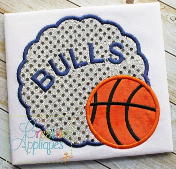 Basketball Scallop Applique