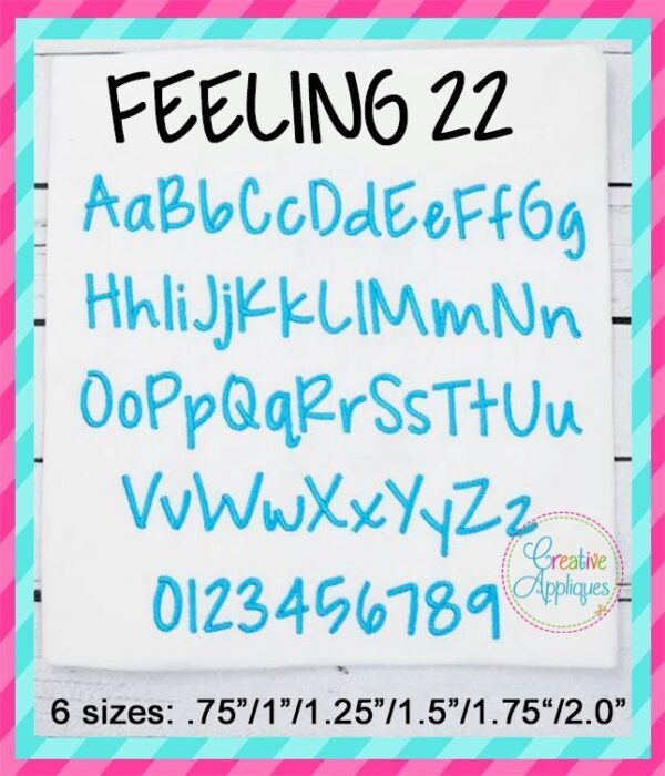 Feeling 22 Embroidery Font