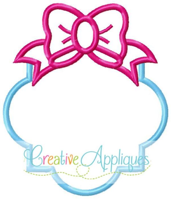 Quatrefoil Bow Frame Applique - Image 2