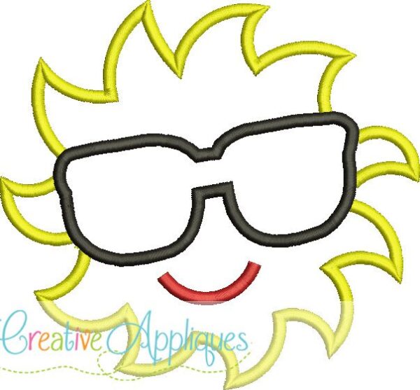 Sun with Sunglasses Applique - Image 2