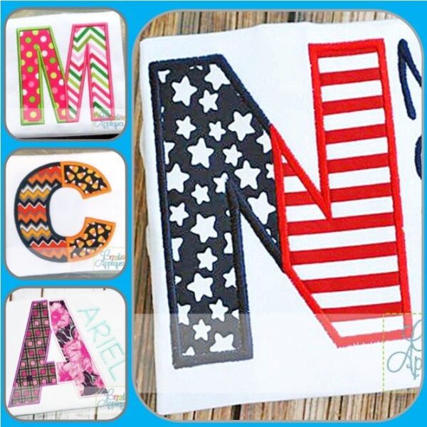 Split Alphabet Letter Set Applique - Image 4