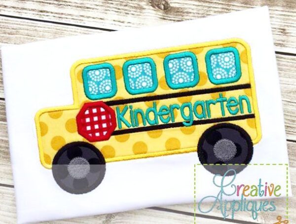 Kindergarten School Bus Applique